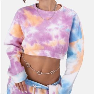 Tye Dye Cropped Sweatshirt NEW with original tags